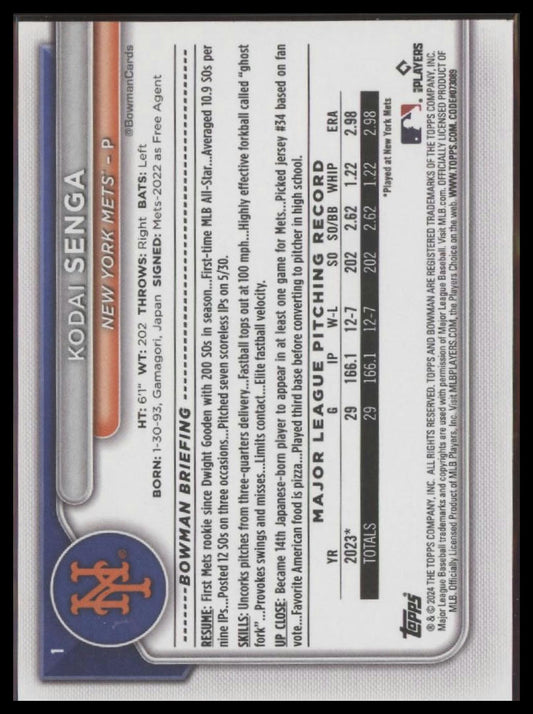 2024 Bowman #1 Kodai Senga