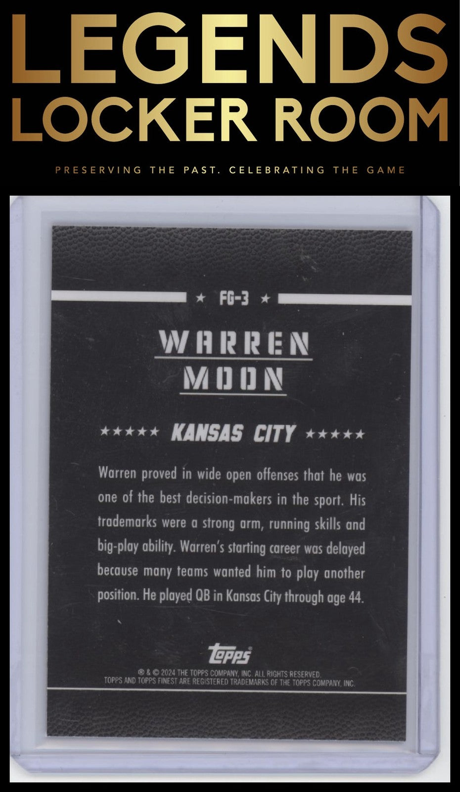 2024 Finest #FG-3 Warren Moon Field Generals Sky Blue Refractor #/150