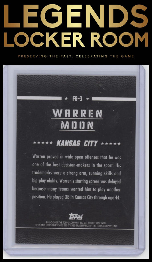 2024 Finest #FG-3 Warren Moon Field Generals Sky Blue Refractor #/150