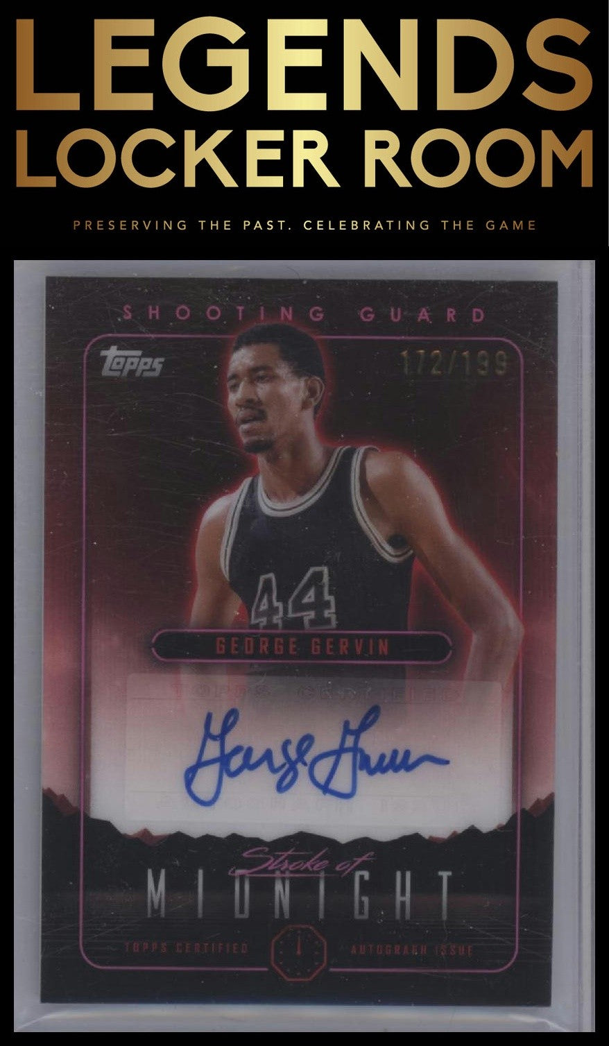 2023-24 Topps Midnight George Gervin Stroke of Midnight Auto Twilight /199