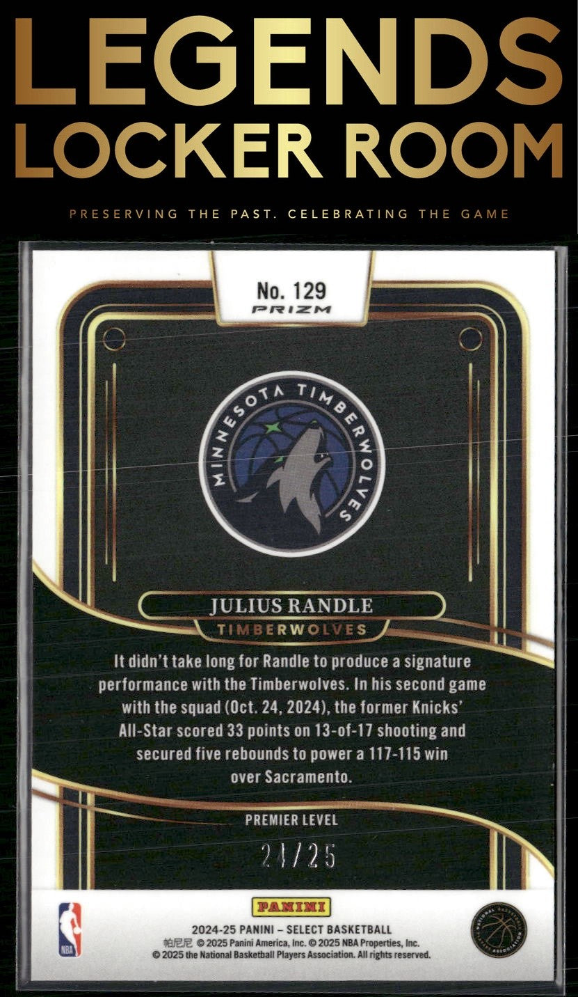 2024-25 Panini Select #129 Julius Randle Tie-Dye Prizm #/25