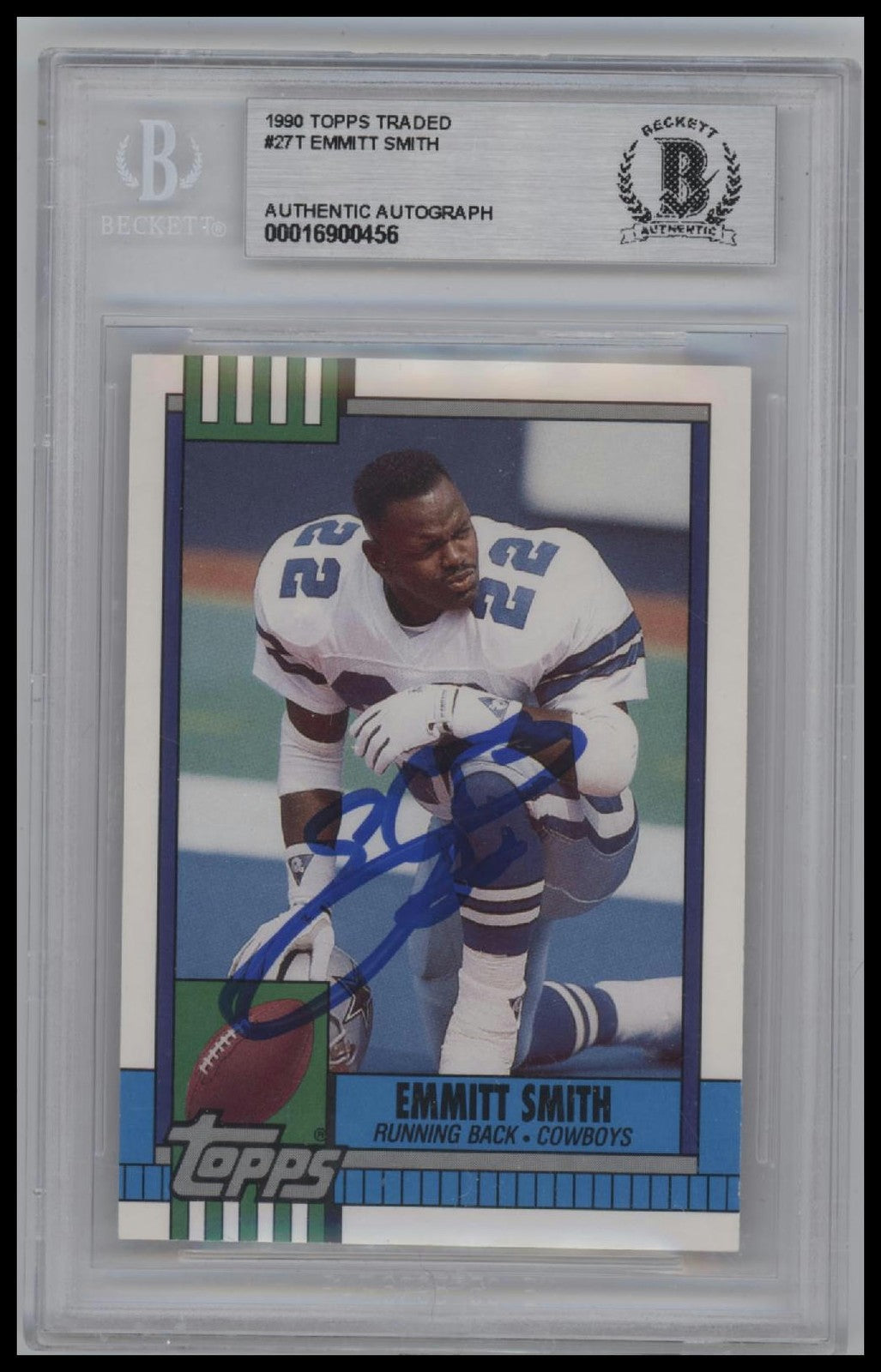 1990 Topps Traded #27T Emmitt Smith RC BGS Authentic