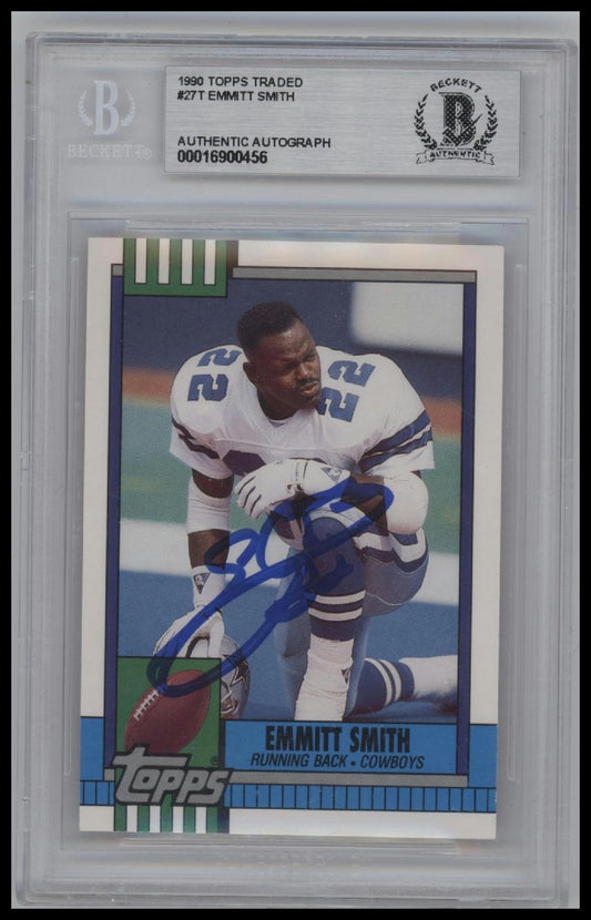 1990 Topps Traded #27T Emmitt Smith RC BGS Authentic