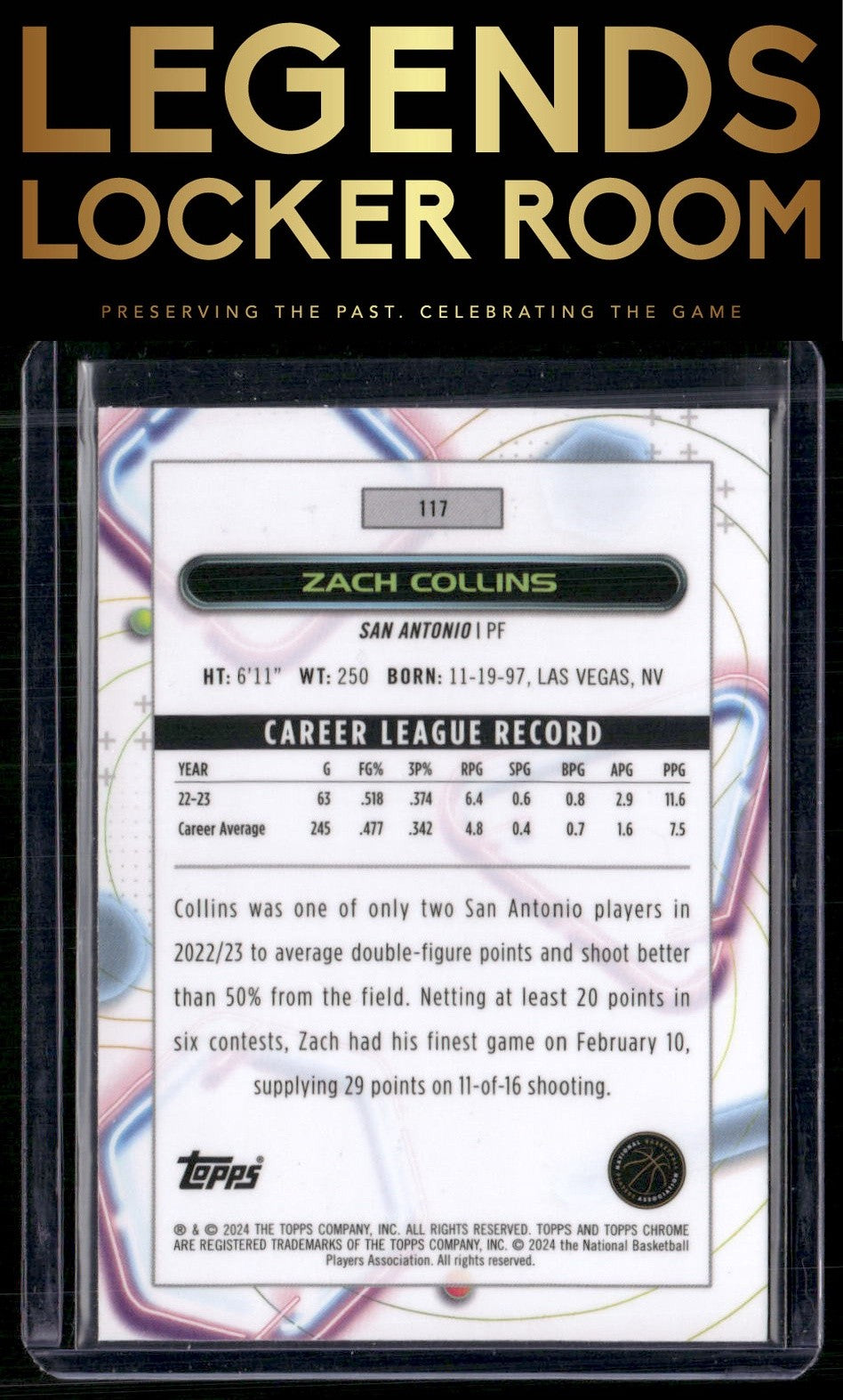 2023-24 Topps Chrome Cosmic #117 Zach Collins