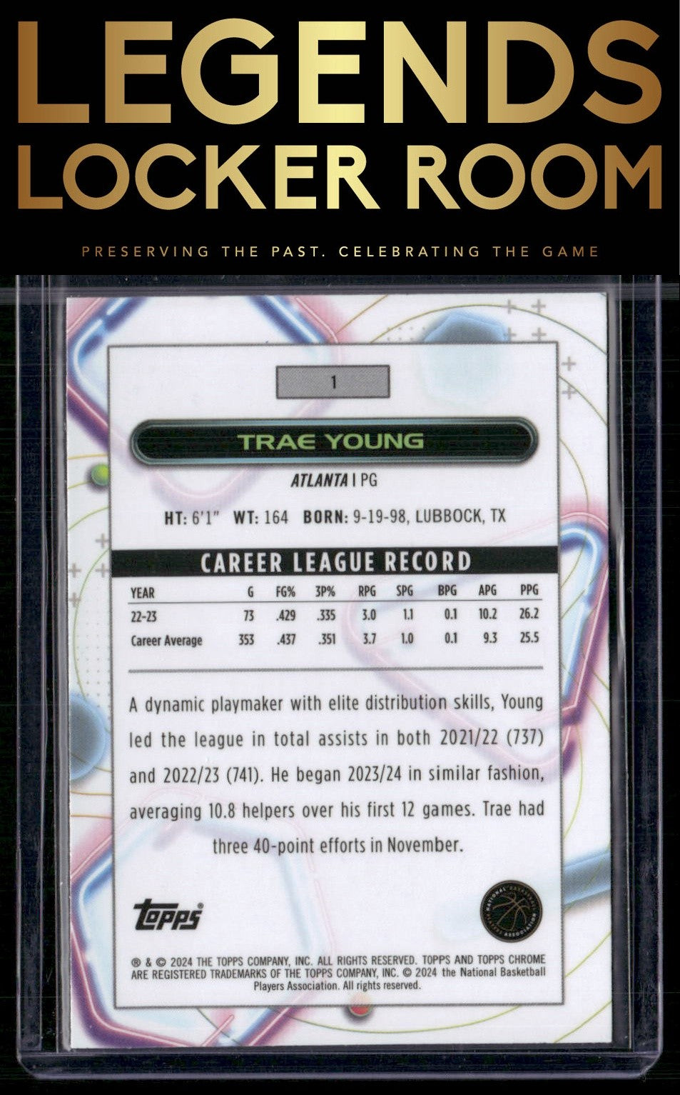 2023-24 Topps Chrome Cosmic #1 Trae Young