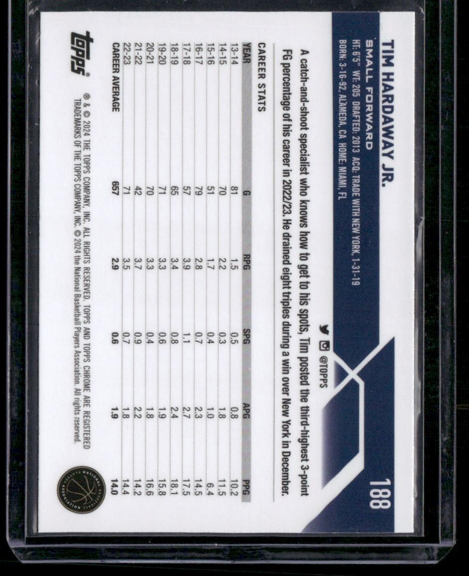 2023-24 Topps Chrome #188 Tim Hardaway Jr.