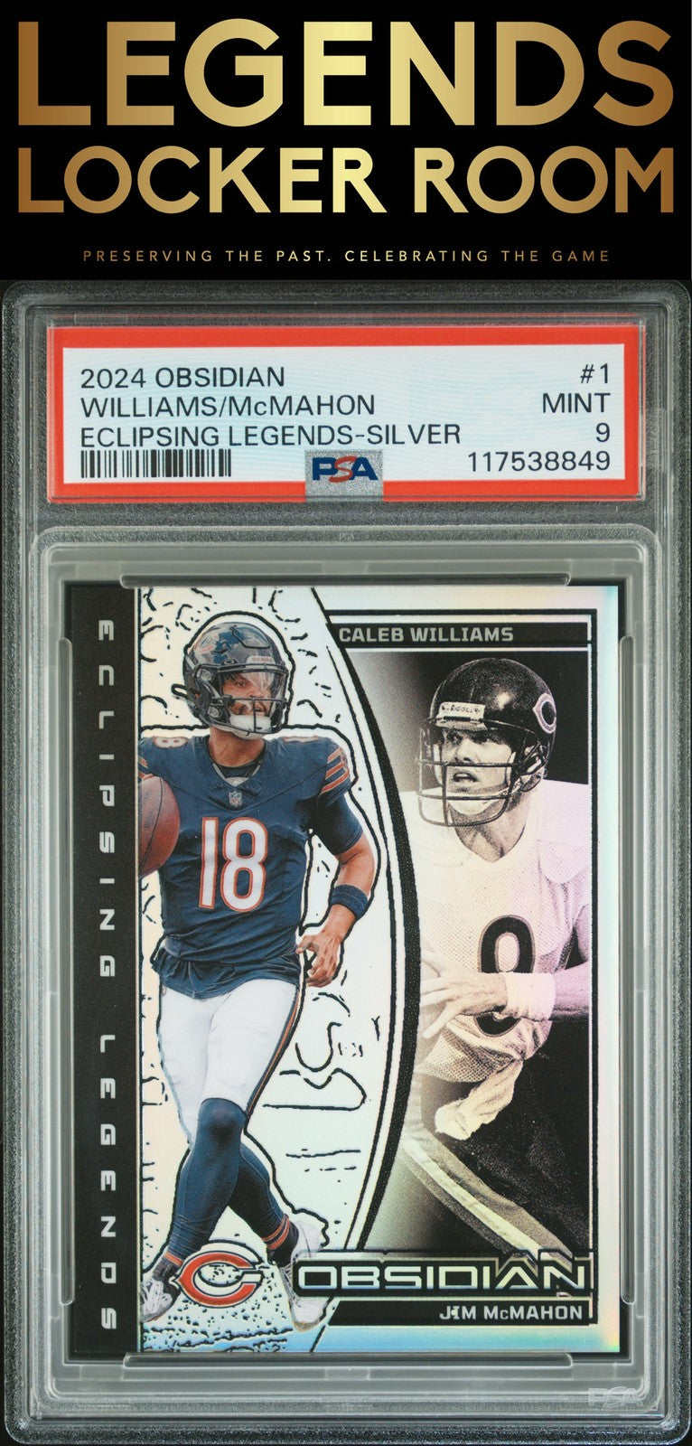 2024 Panini Obsidian Eclipsing Legends Williams/Mcmahon Silver PSA 9