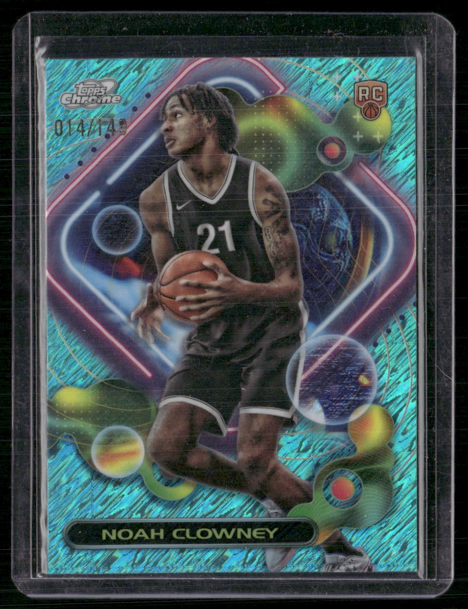 2023-24 Topps Chrome Cosmic #169 Noah Clowney Aqua Equinox Refractors #/149