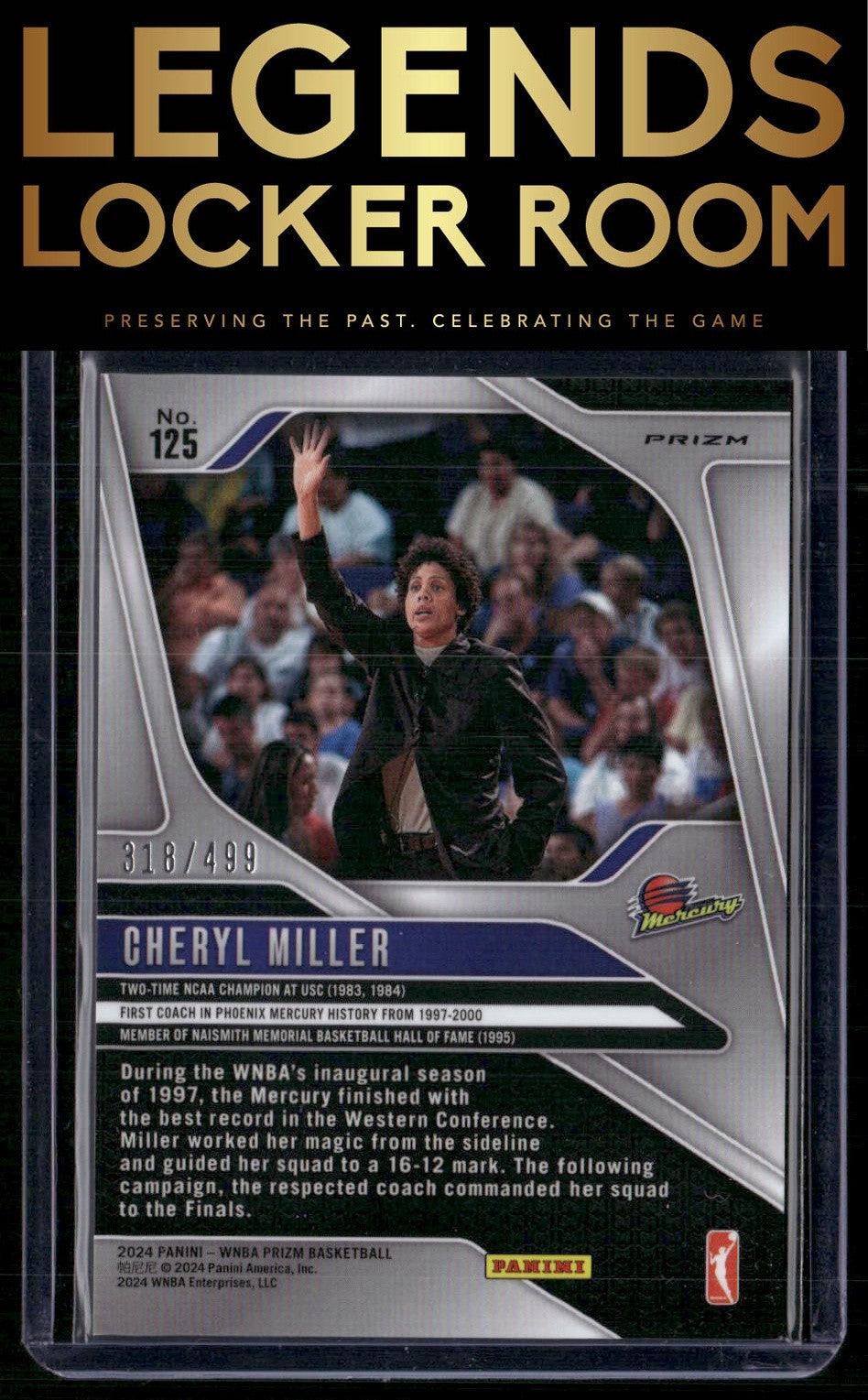 2024 Panini Prizm WNBA #125 Cheryl Miller Pulsar Prizms #/499