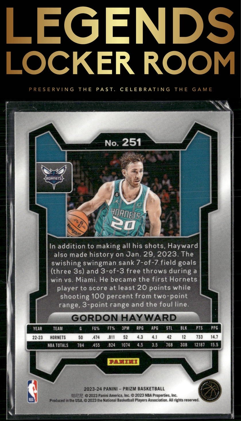 2023-24 Panini Prizm #251 Gordon Hayward