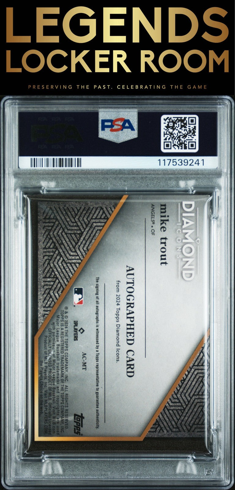 2024 Topps Diamond Icons Autographs Mike Trout Red PSA 7