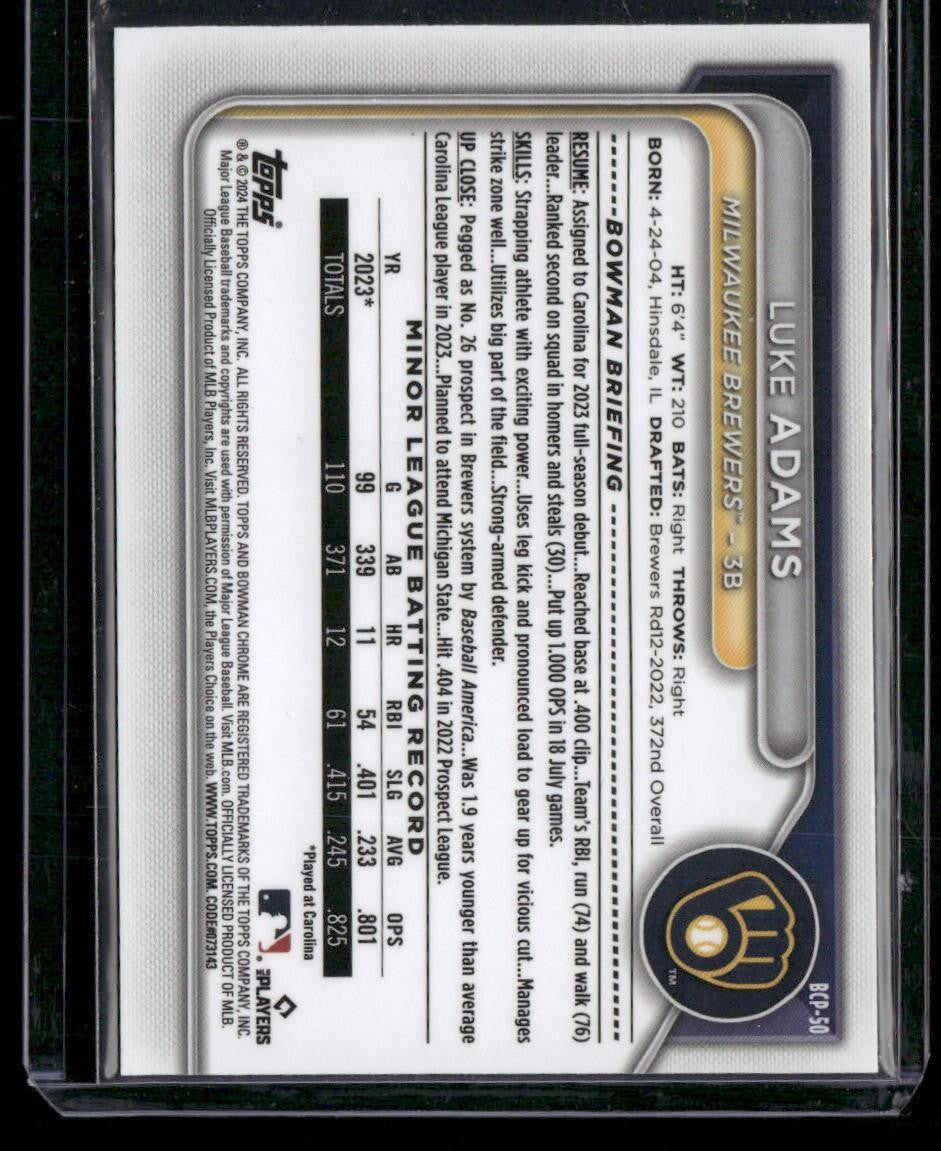 2024 Bowman Sapphire Edition #BCP-50 Luke Adams