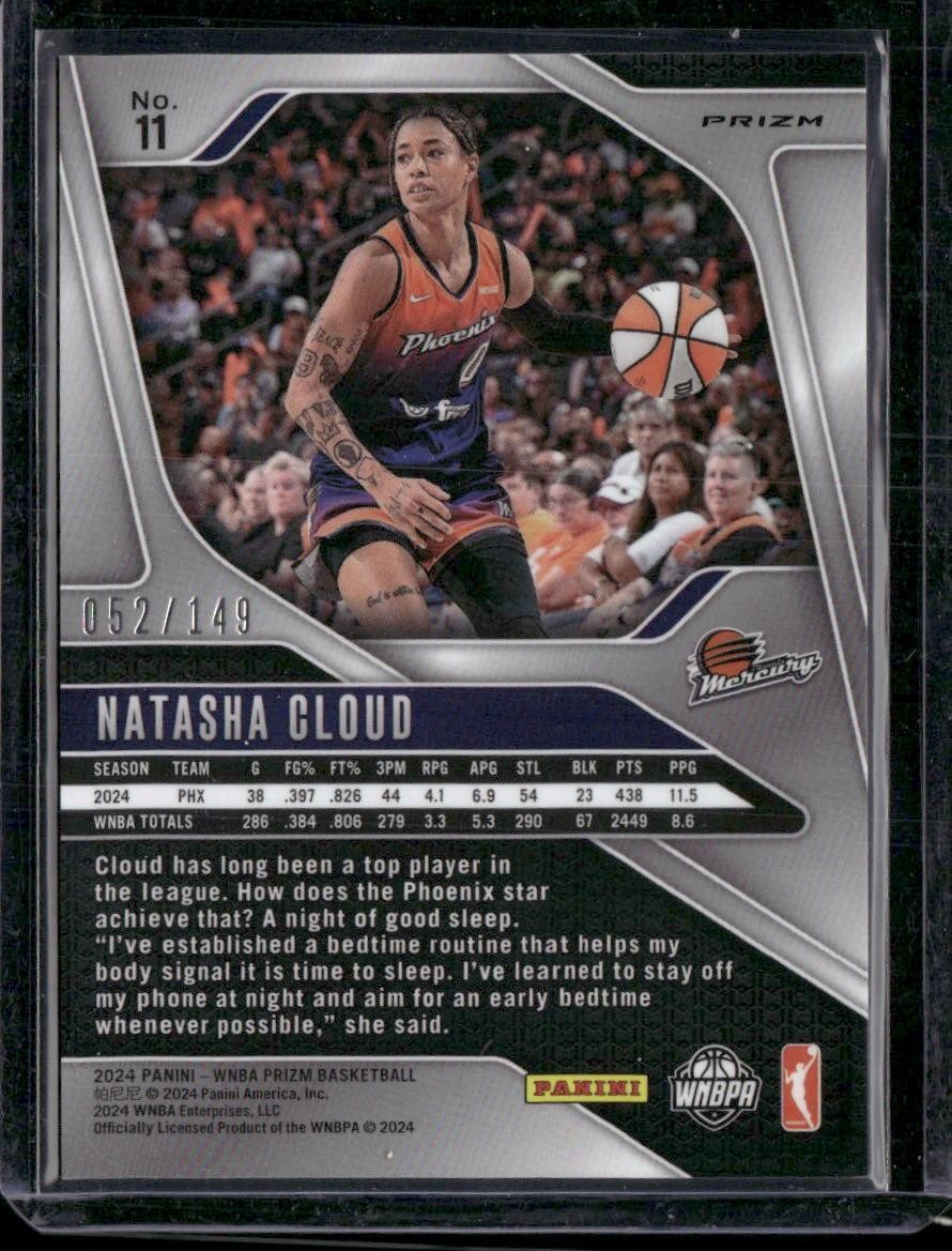 2024 Panini Prizm WNBA #11 Natasha Cloud Purple Prizms #/149