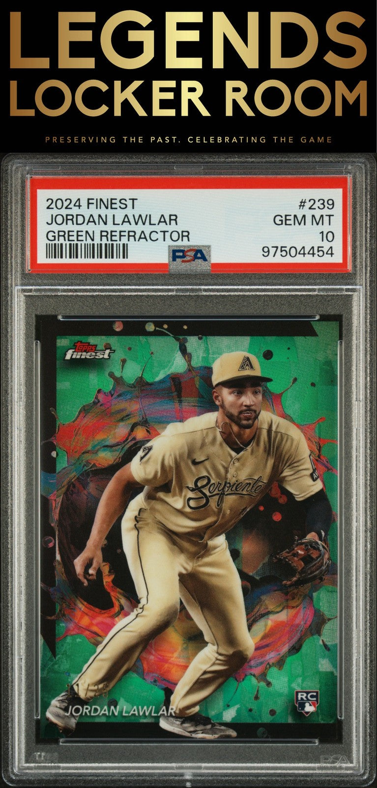 2024 Topps Finest #239 Jordan Lawlar Green Refractor PSA 10