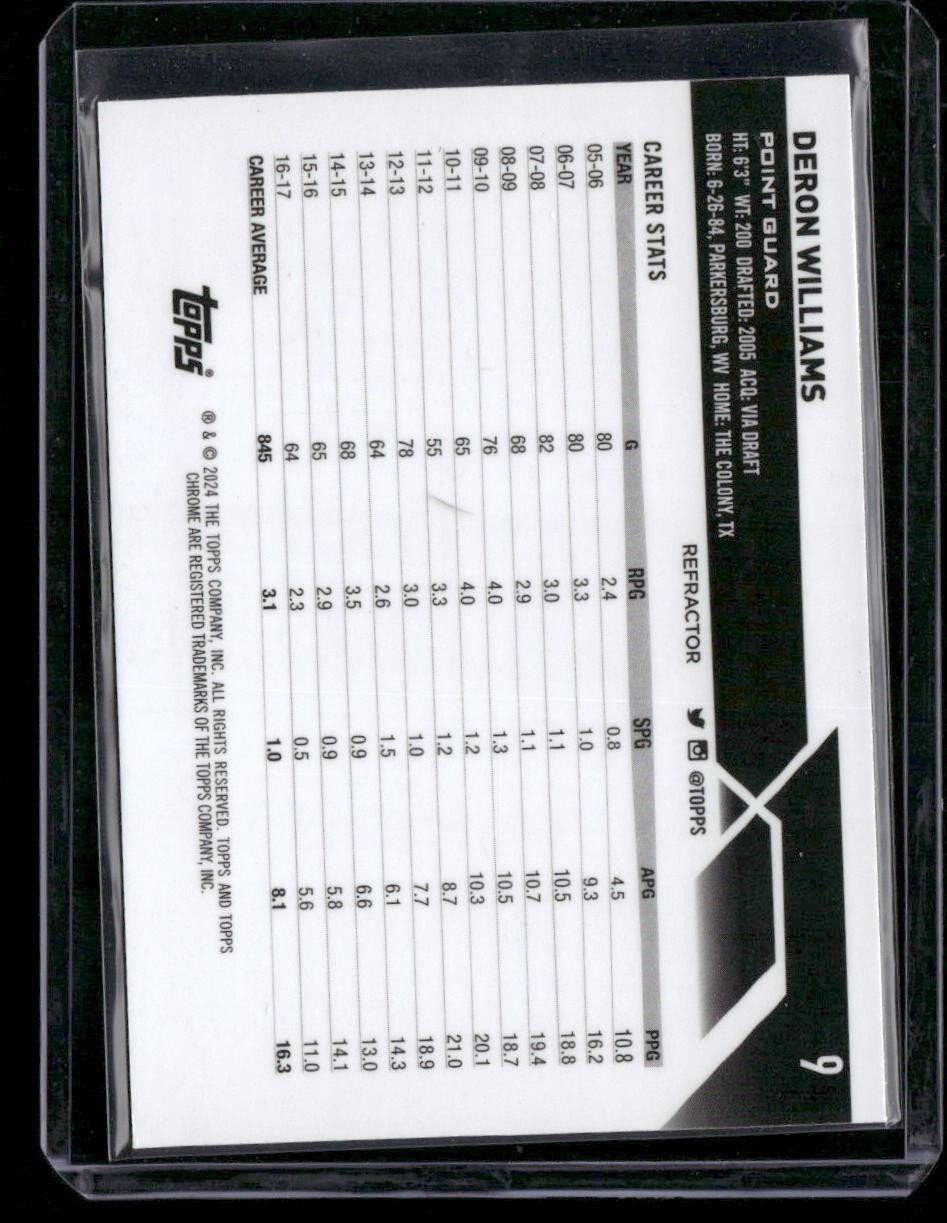 2023-24 Topps Chrome #9 Deron Williams Refractors
