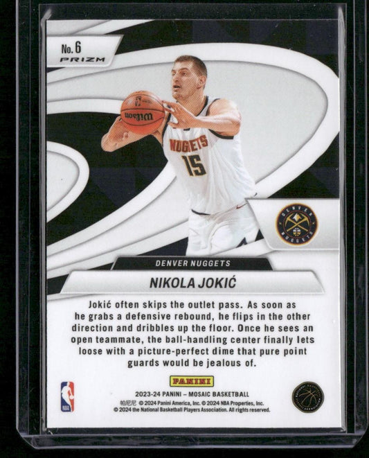 2023-24 Panini Mosaic #6 Nikola Jokic Give and Go Mosaic