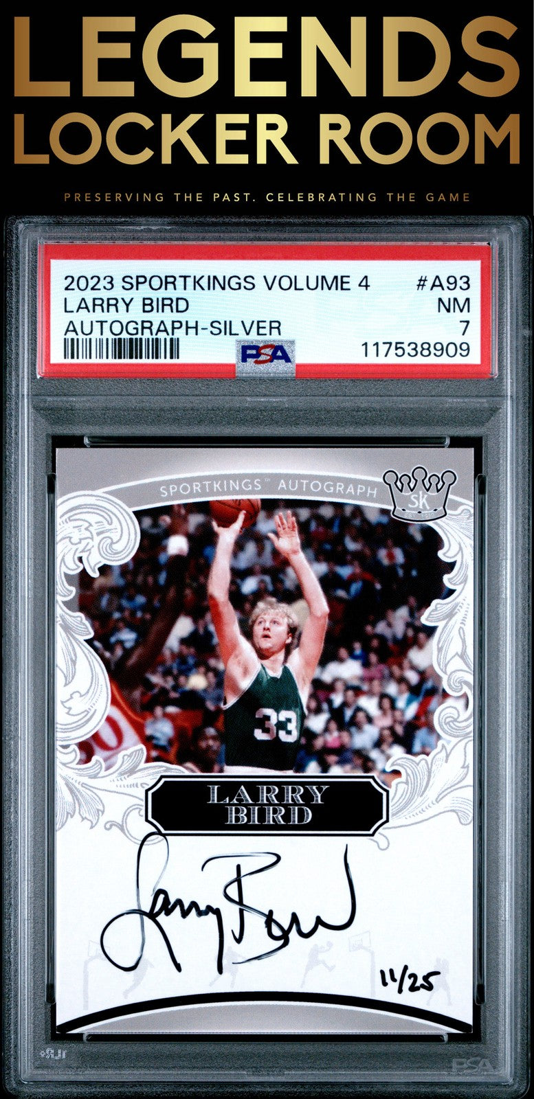 2023 Sportkings Volume 4 Autographs #A93 Larry Bird Autograph-Silver PSA 7