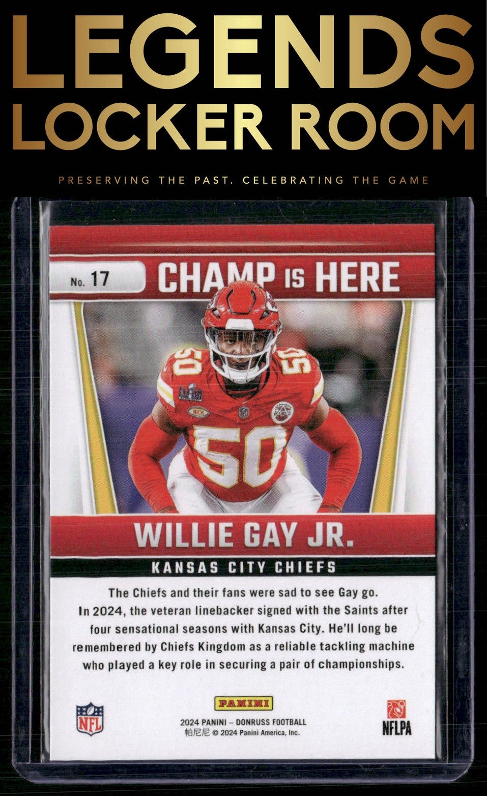 2024 Donruss #17 Willie Gay Jr. Champ is Here