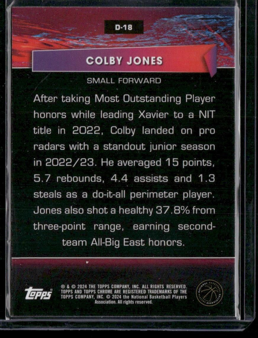 2023-24 Topps Chrome #D-18 Colby Jones Destiny