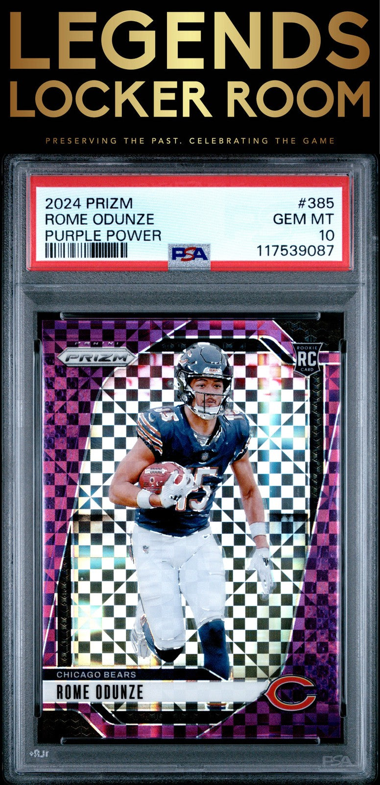 2024 Panini Prizm #385 Rome Odunze Purple Power PSA 10
