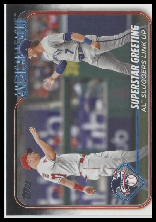 2024 Topps #413 Superstar Greeting (Bobby Witt Jr. / Mike Trout)