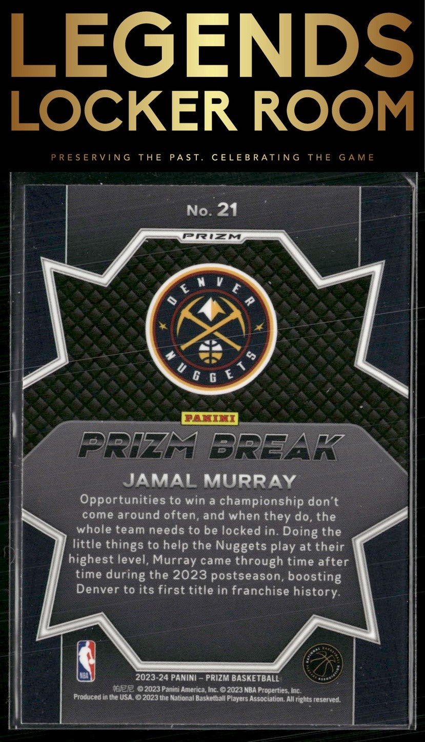 2023-24 Panini Prizm #21 Jamal Murray Prizm Break Prizms Fast Break