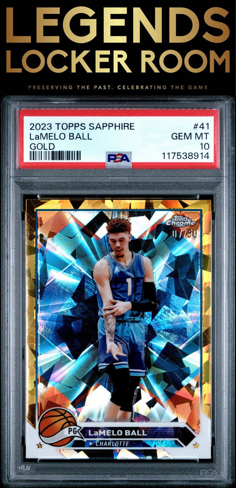 2023 Topps Chrome Sapphire Edition #41 Lamelo Ball Gold PSA 10