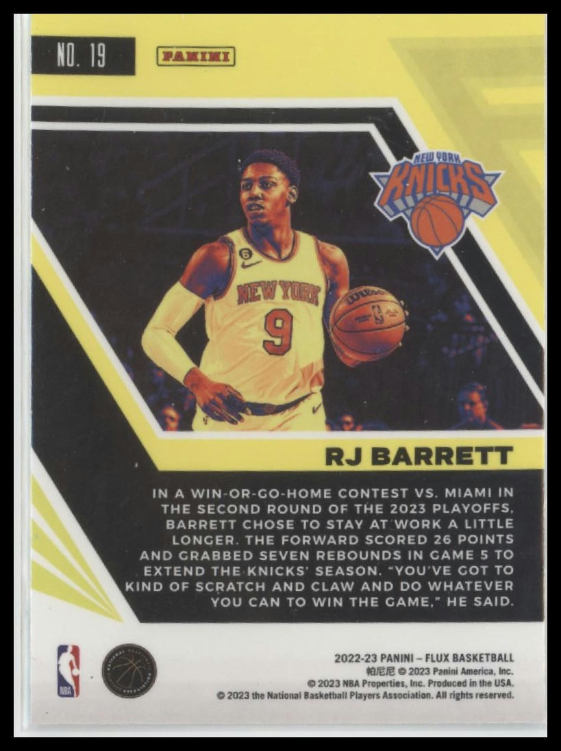 2022-23 Panini Flux #19 RJ Barrett