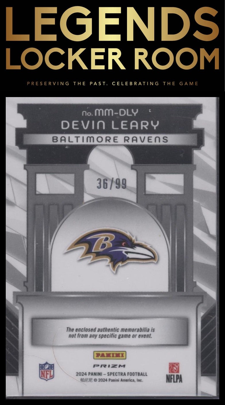 2024 panini spectra Devin Leary Monumental Material /99