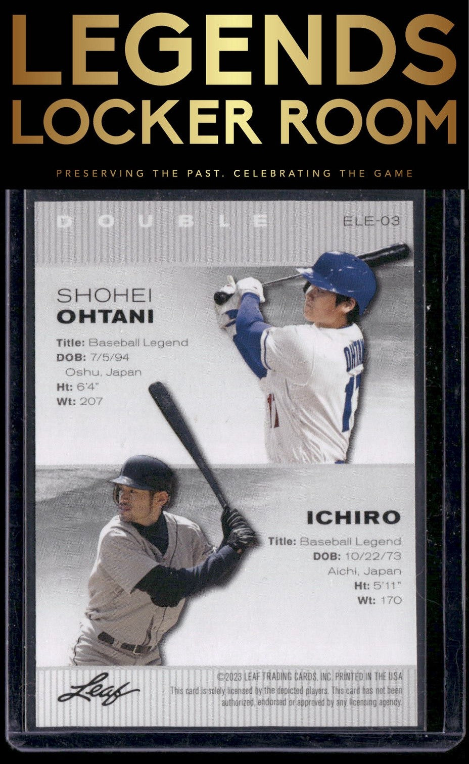 2023 Leaf #ELE-03 Shohei Ohtani / Ichiro Exclusive Legends Edition