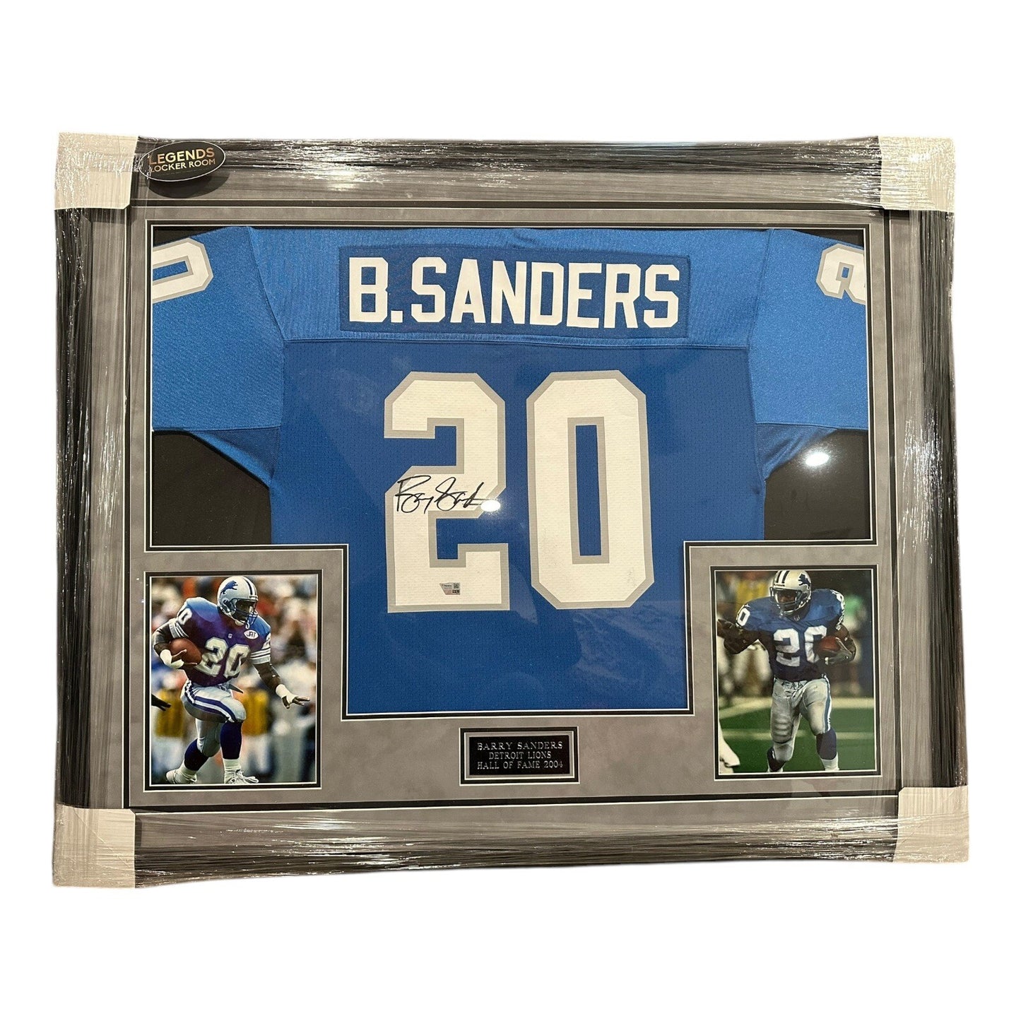 Barry Sanders Authentic Autograph Framed Jersey Detroit Lions Mitchell And Ness