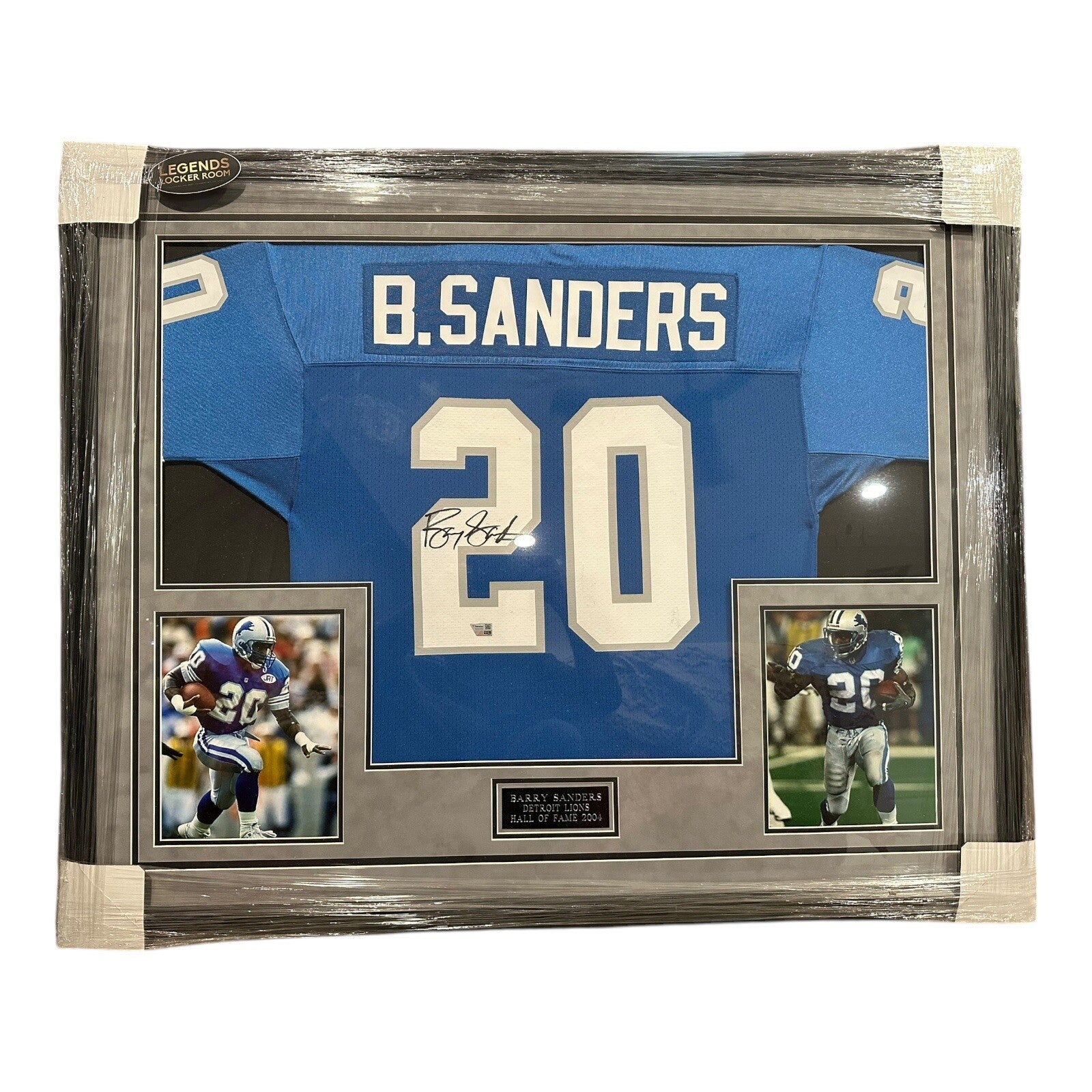 Barry Sanders Authentic Autograph Framed Jersey Detroit Lions Mitchell And Ness