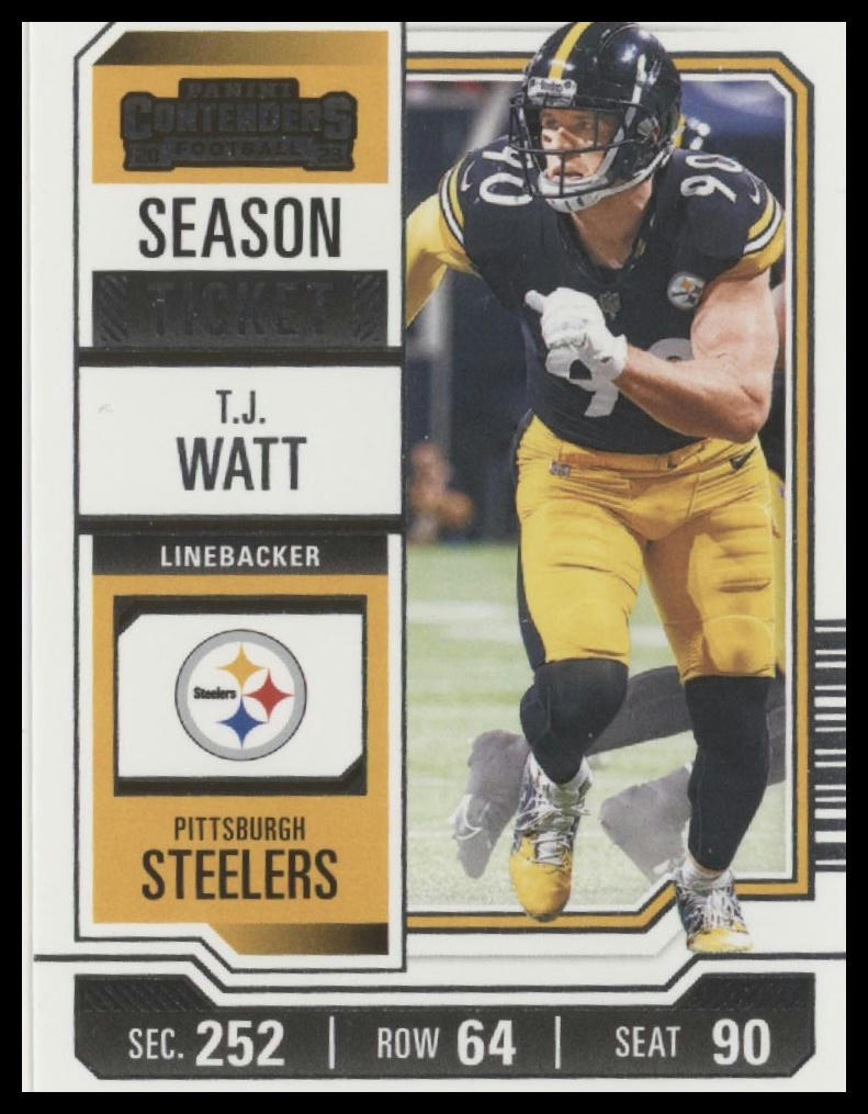 2023 Panini Contenders #85 T.J. Watt Season Ticket Retail