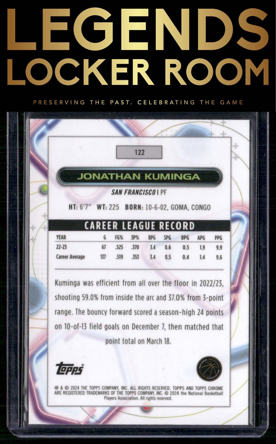 2023-24 Topps Chrome Cosmic #122 Jonathan Kuminga