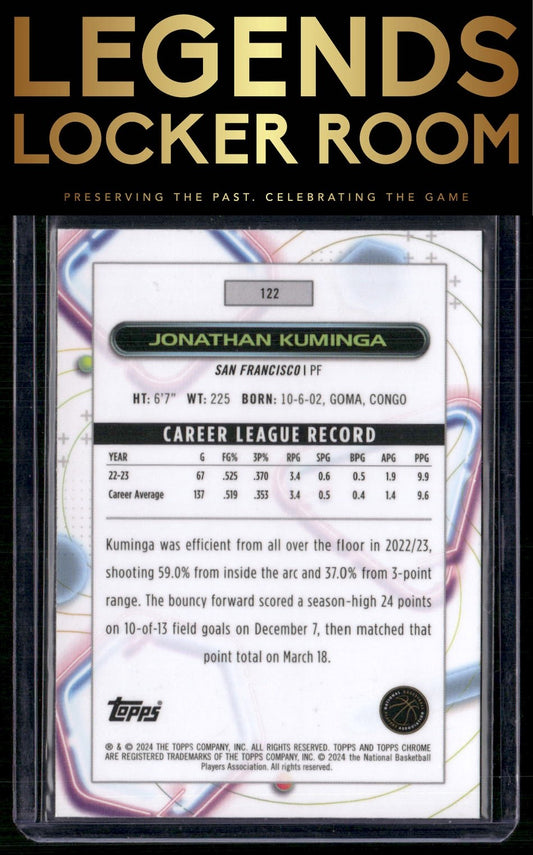 2023-24 Topps Chrome Cosmic #122 Jonathan Kuminga
