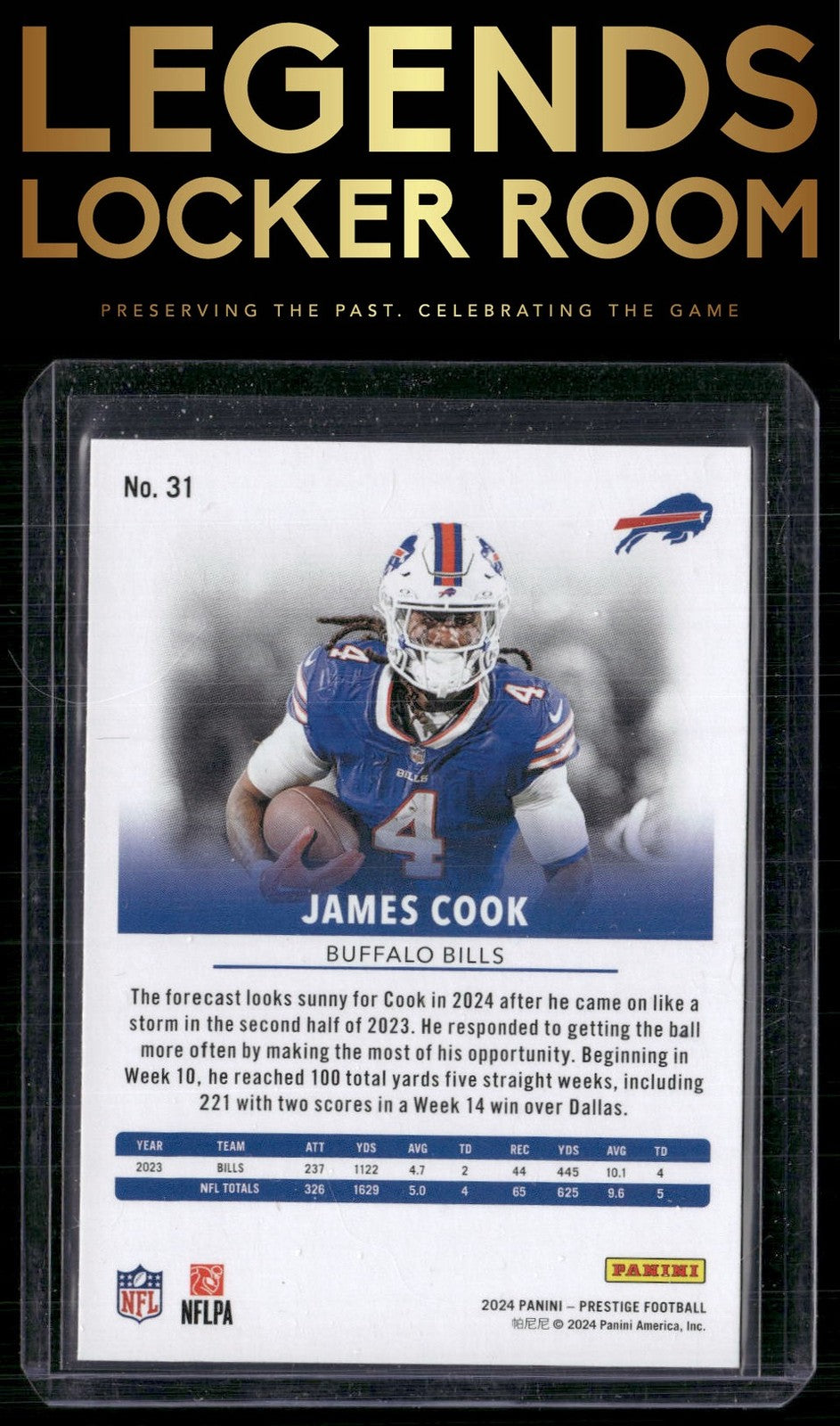 2024 Panini Prestige #31 James Cook