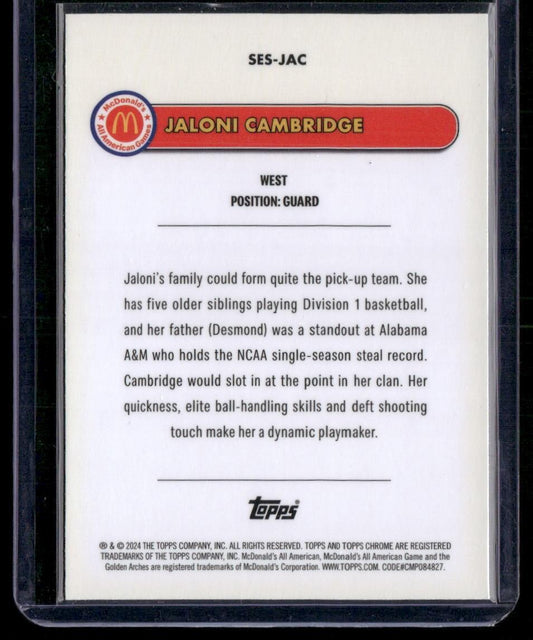 2024 Topps Chrome McDonald's All-American Jaloni Cambridge Major Stars