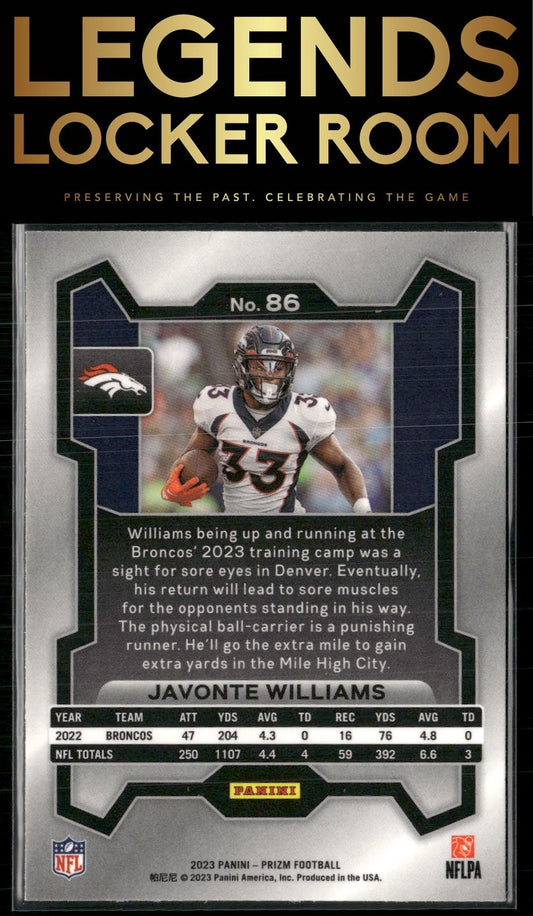 2023 Panini Prizm #86 Javonte Williams