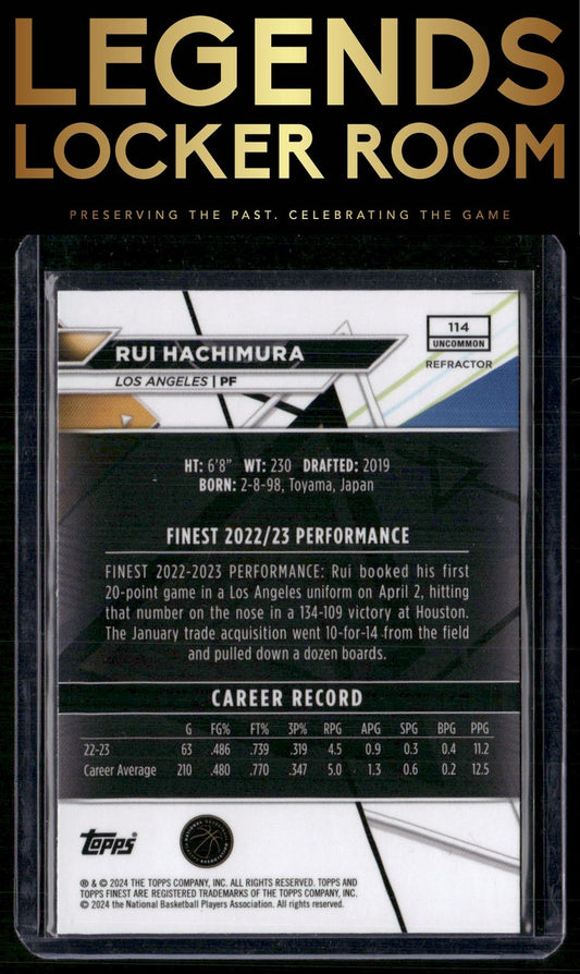 2023-24 Finest #114 Rui Hachimura Refractors