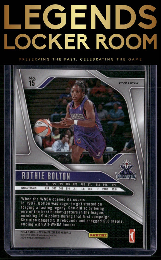 2024 Panini Prizm WNBA #15 Ruthie Bolton Silver Prizms