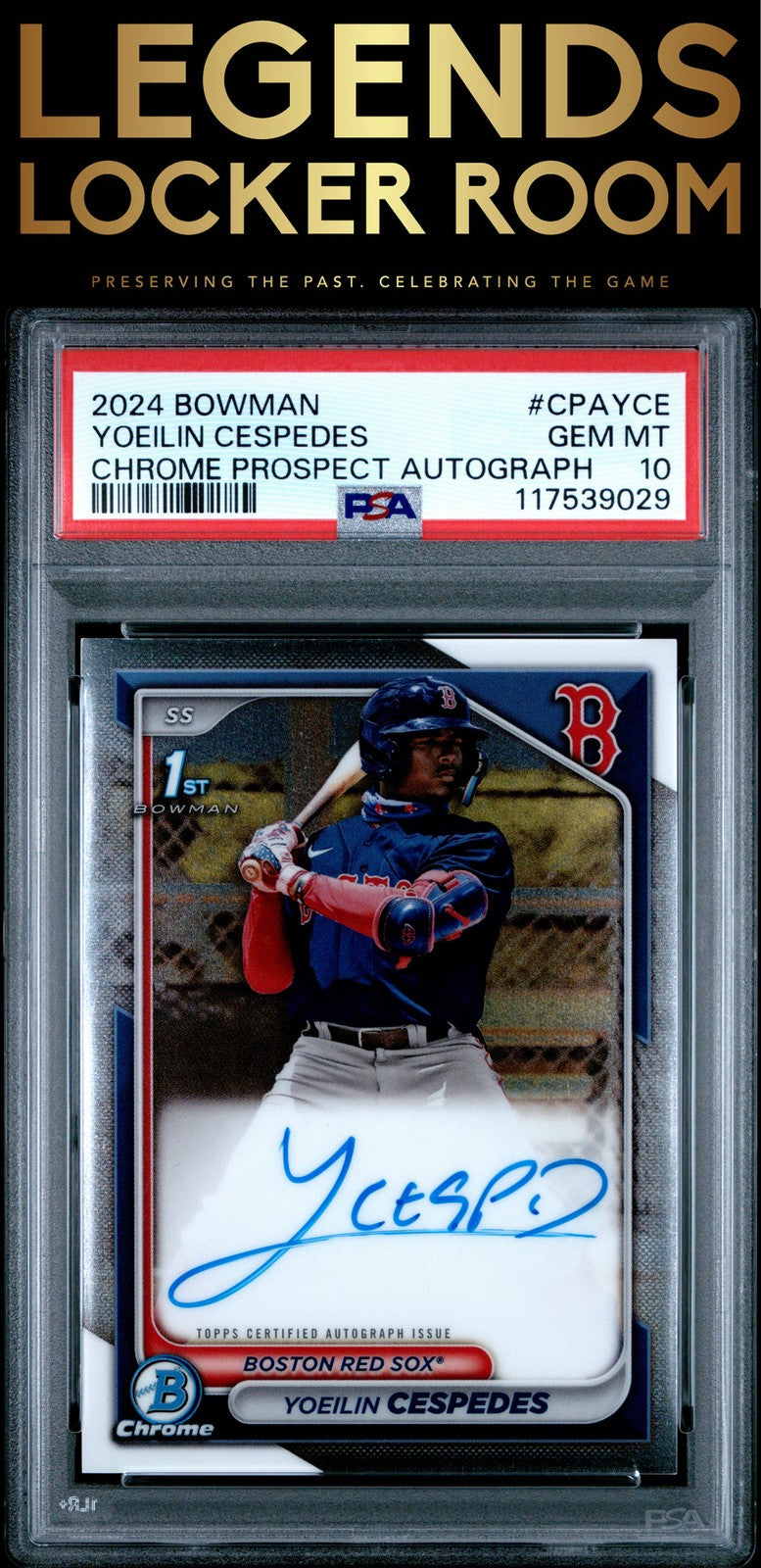 2024 Bowman Chrome Prospect Autographs Yoeilin Cespedes PSA 10