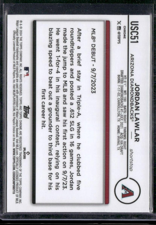 2024 Topps Chrome Update #USC51 Jordan Lawlar X-Fractors