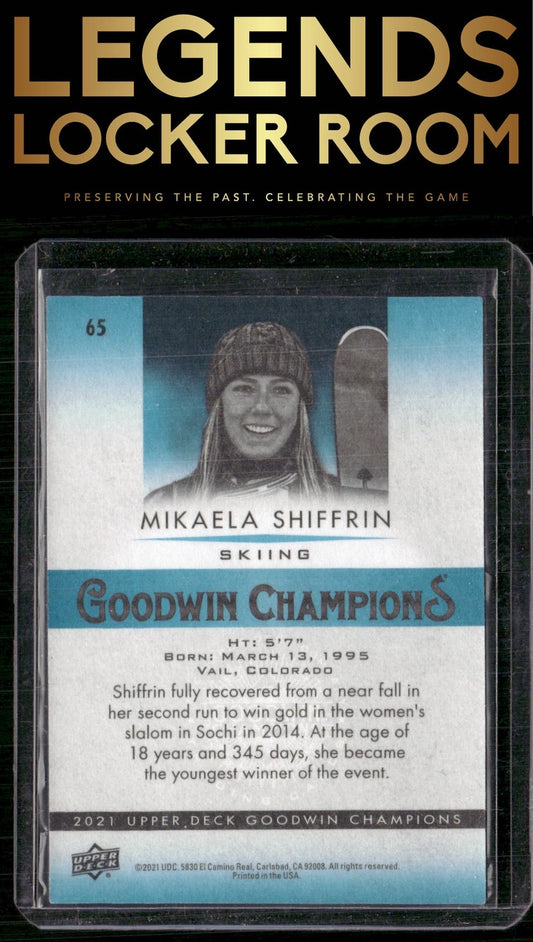 2021 Upper Deck Goodwin Champions #65 Mikaela Shiffrin Turquoise