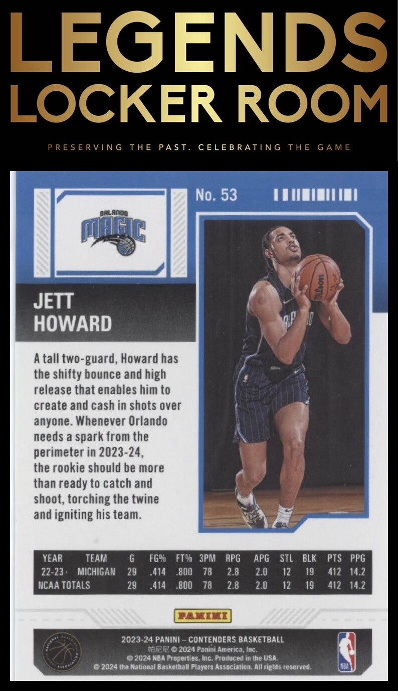 2023-24 Panini Contenders #53 Jett Howard Season Ticket Retail