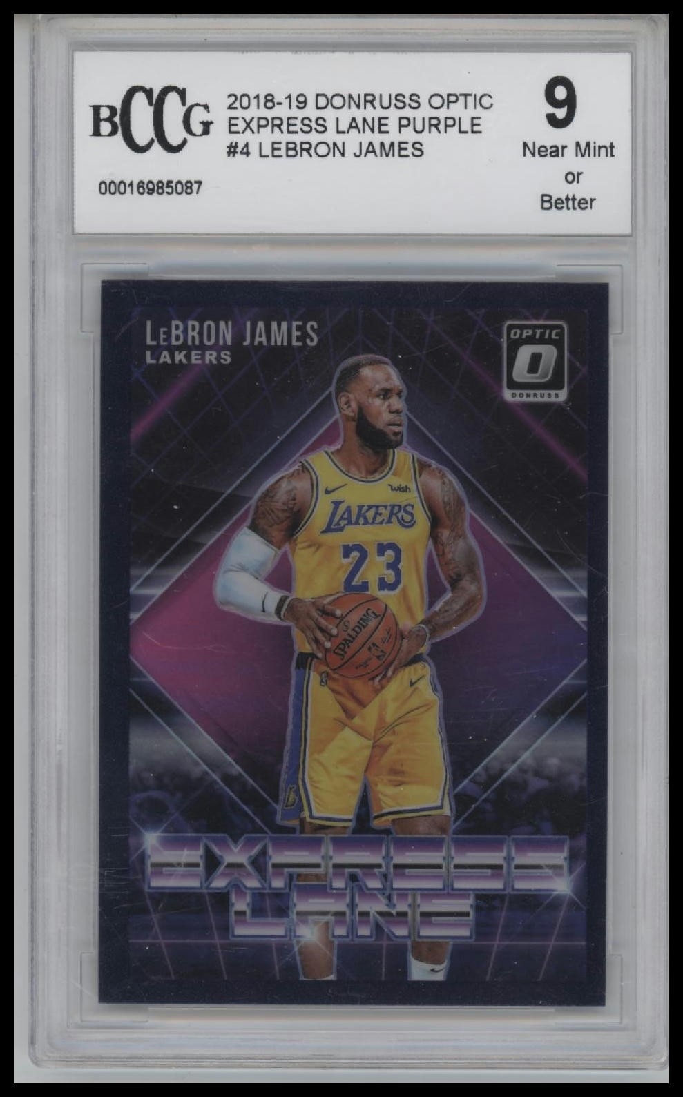 2018-19 Donruss Optic Express Lane Purple #4 LeBron James BCCG 9.0
