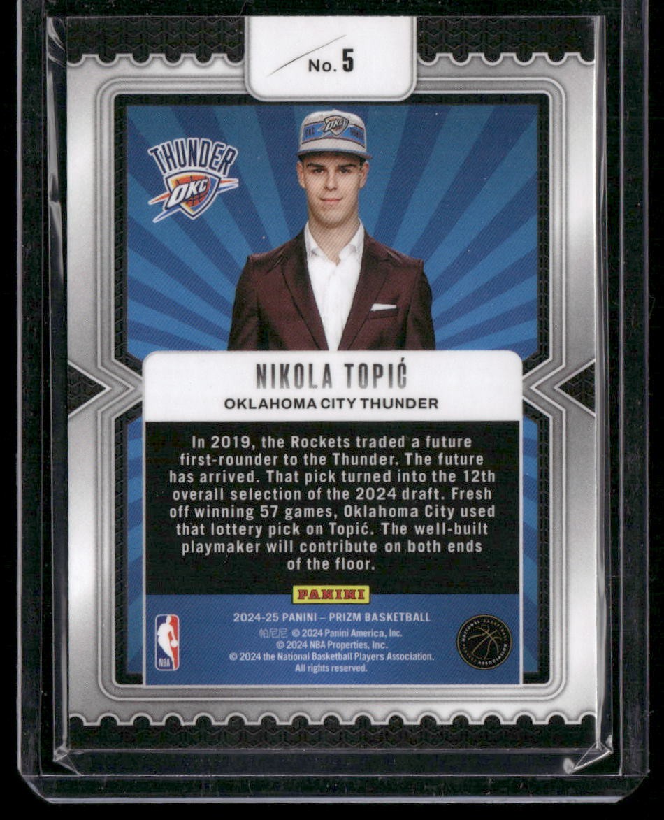 2024-25 Panini Prizm #5 Nikola Topić Luck of the Lottery