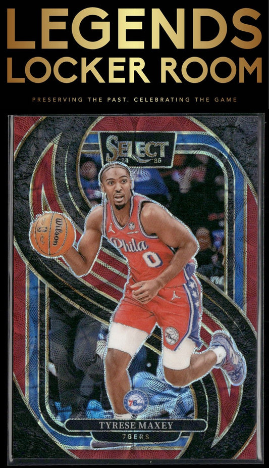 2024-25 Panini Select #156 Tyrese Maxey Red Scope Prizm #/249