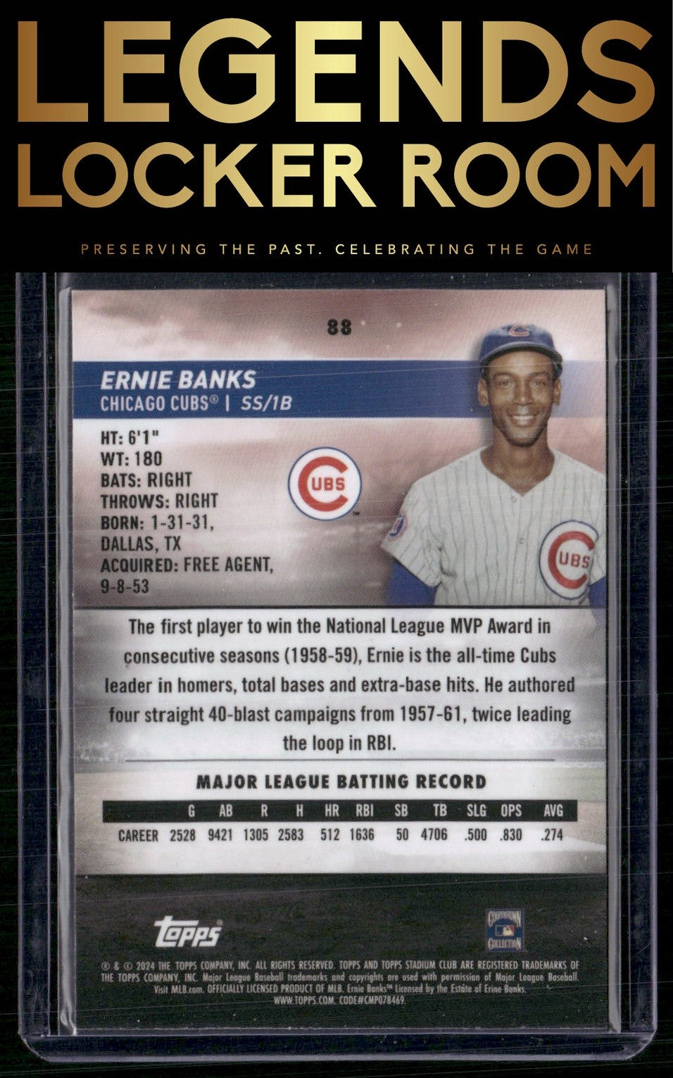 2024 Stadium Club #88 Ernie Banks Chrome