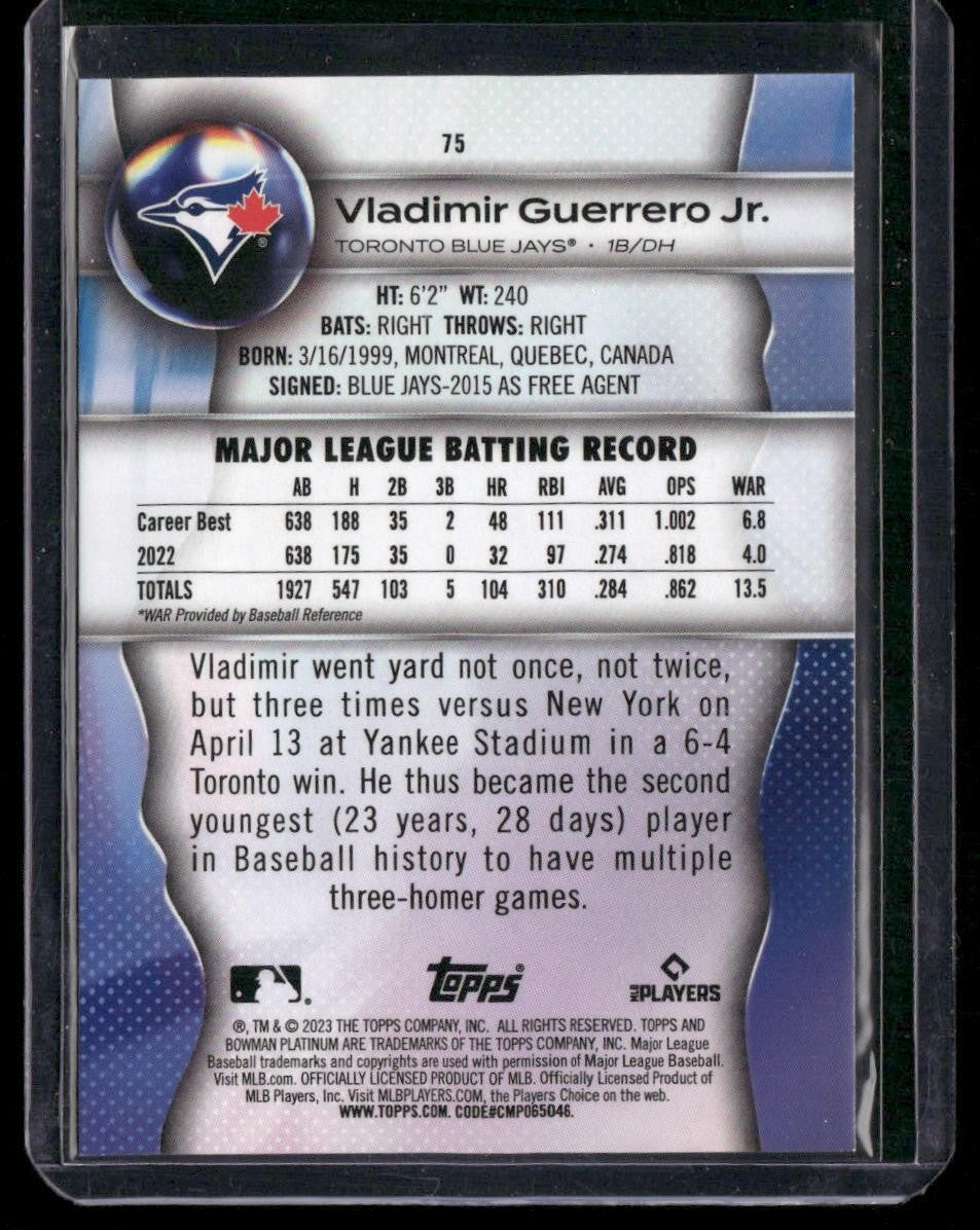 2023 Bowman Platinum #75 Vladimir Guerrero Jr.