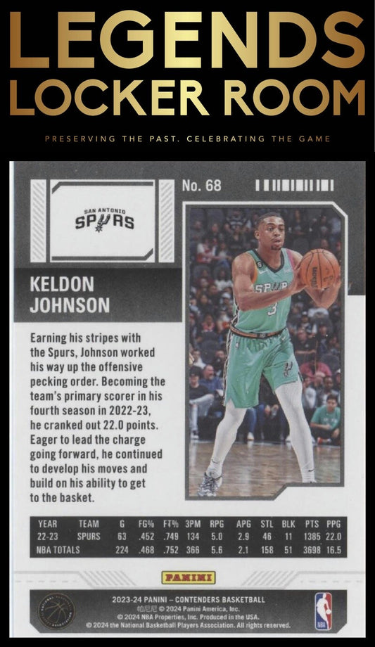 2023-24 Panini Contenders #68 Keldon Johnson Season Ticket Retail